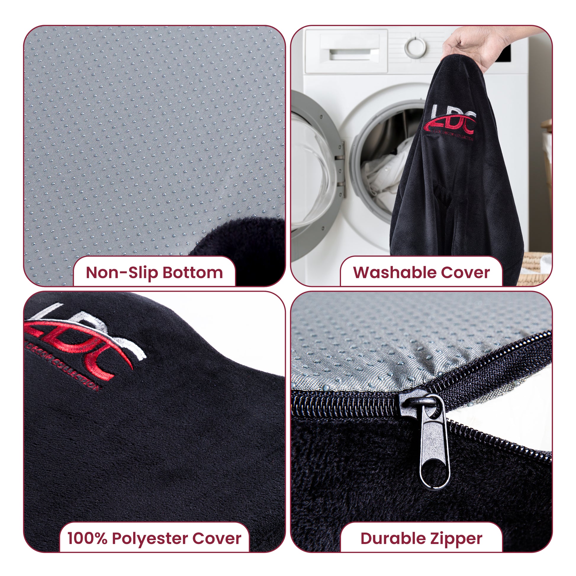 Memory Foam Seat Cushion - Office Chair Cushion for Sciatica Pain Relief, Butt Pillow for Tailbone Pain Relief - Back Support Gel Seat Cushion for Car, Home Chair, Wheelchair